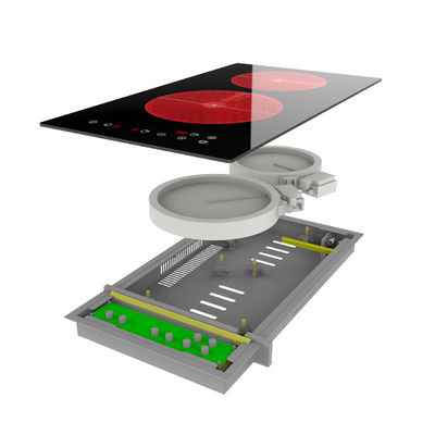 Waterproof  Ceramic Hob Stove ,  Double Hot Plate Electric Stove 3000W