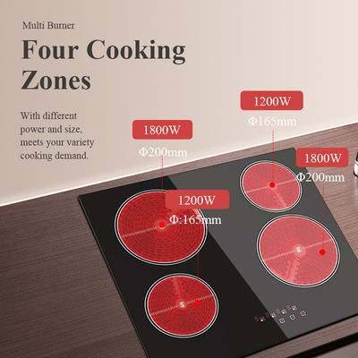 Touch Screen Electric Built In Ceramic Hob Cooker Four ring Kitchen Appliances