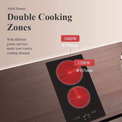 Waterproof  Ceramic Hob Stove ,  Double Hot Plate Electric Stove 3000W