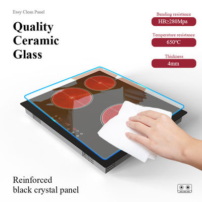 Infrared Electric Ceramic Hobs With Knob Controls , 3 Zone Ceramic Hob 5100W