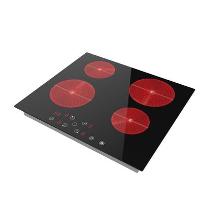 Cleaning 4 Zone  Built In Ceramic Hob 6000W Safe Stainless Steel Surface Material