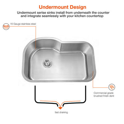 Undermount Quartz Composite Sink  Stainless Steel  Kitchen Sink Without Faucet