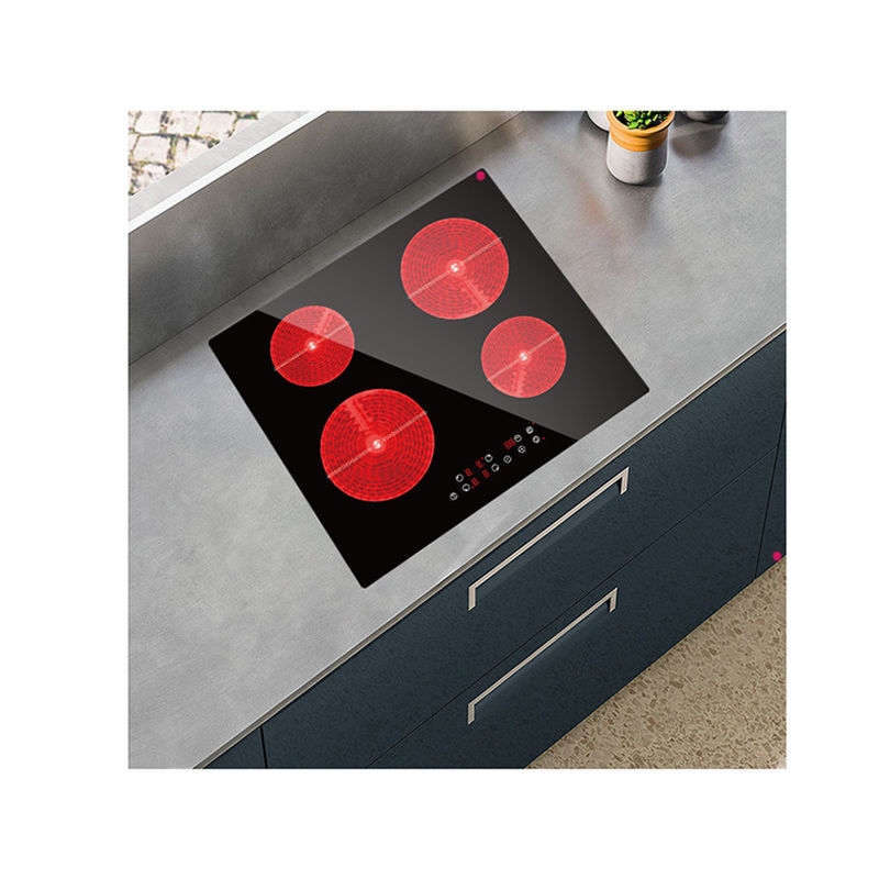 Industrial 4 Ring Built In Ceramic Hob Household Time Setting